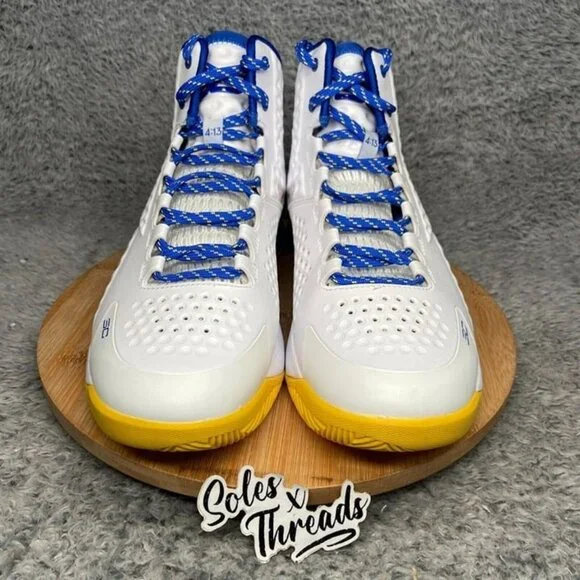 Under Armour Curry Retro 'Dub Nation' Sizes Men White Blue Yellow